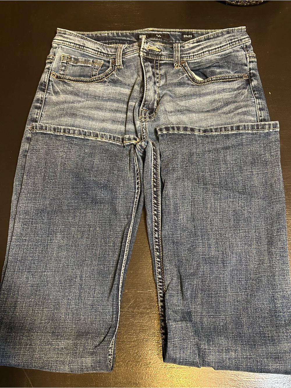 BKE Men's Faded Blue Relaxed Fit Jeans